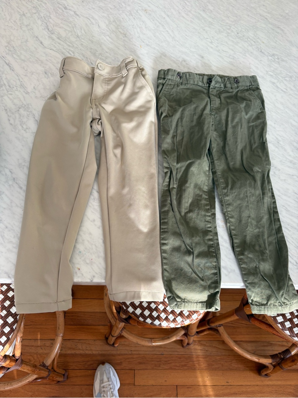 H&M Pants Bundle Khaki Dry Fit and Olive Green Cotton Slacks Size 5